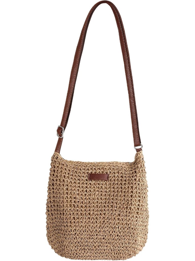 Levotier Woven Straw Crossbody Bags For Women - Handmade Casual Beach Purse